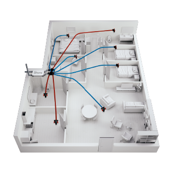 diagrama del kit 4 habitaciones 2 baños